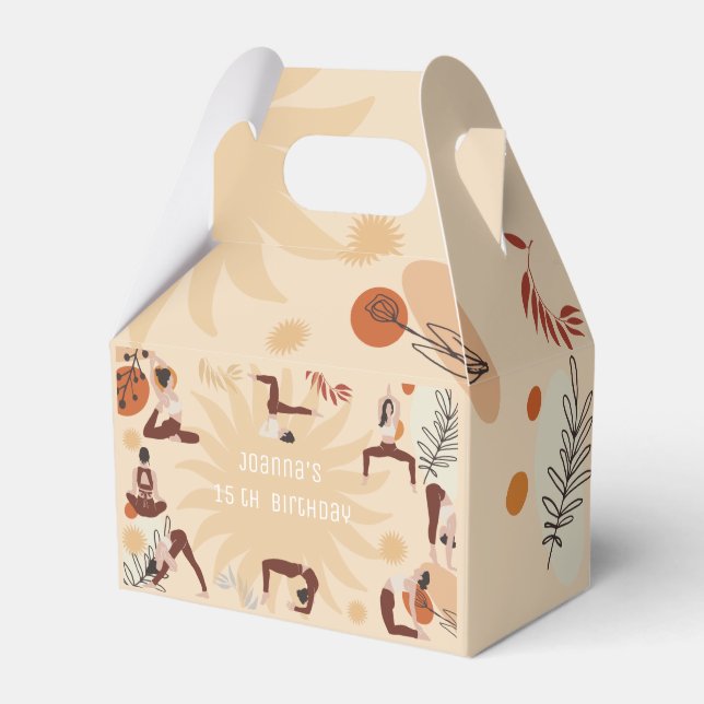 Yoga-flickors födelsedag presentaskar (Framsidan Sidan)