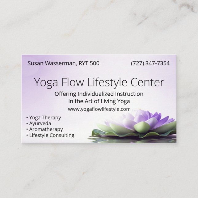 Yoga Flow Lifestyle Centre Visitkort (Framsida)