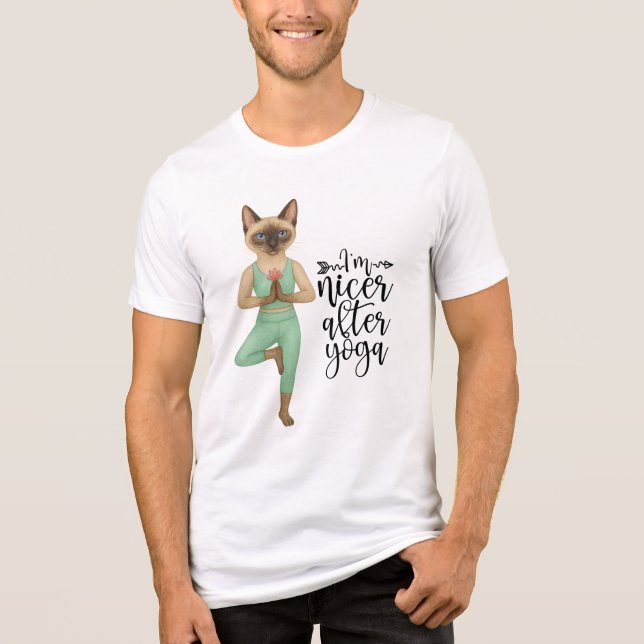 Yoga Födelsedagsfest för siamesisk Cat Lovers T Shirt (Framsida)
