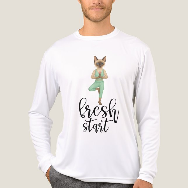 Yoga Födelsedagsfest för siamesisk Cat Lovers T Shirt (Framsida)