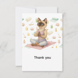 Yoga Födelsedagsfest för siamesisk Cat Lovers Tack Kort