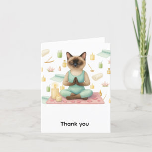 Yoga Födelsedagsfest för siamesisk Cat Lovers Tack Kort