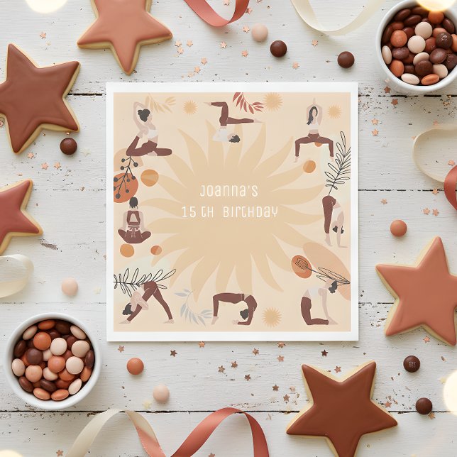 Yoga födelsedagsfest pappersservett (Skapare uppladdad)