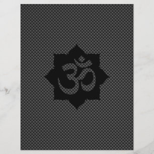 Yoga för andlighet för OM-symbollotusblomma i Reklamblad
