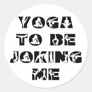 Yoga för att skämta mig runt klistermärke