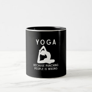 Yoga För att Slå Folk Är Fel Mindfulness Två-Tonad Mugg