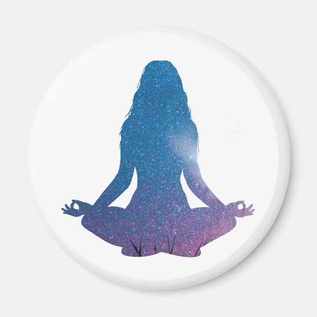 Yoga för kvinnor - Välj bakgrund färg Magnet (Framsidan)