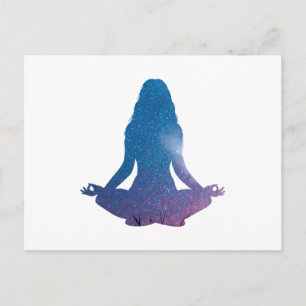 Yoga för kvinnor - Välj bakgrund färg Vykort