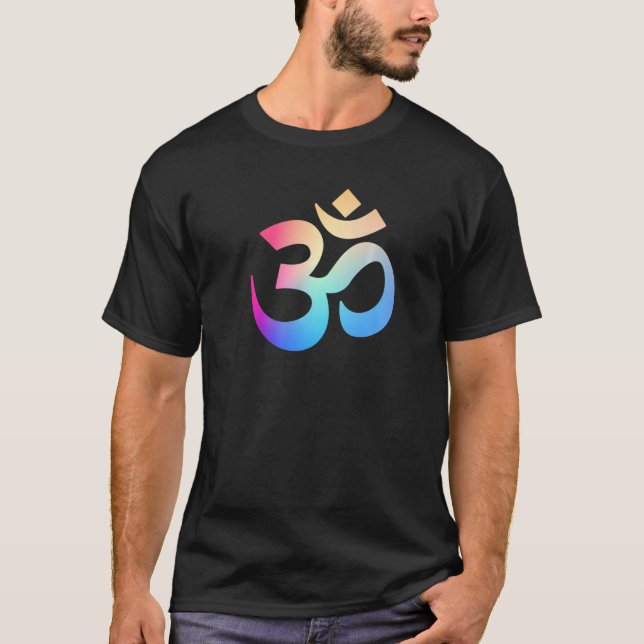 Yoga För manar och kvinnor om om symbol T Shirt (Framsida)