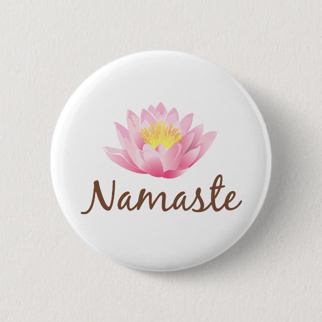 Yoga för Namaste lotusblommablomma Knapp (Framsida)