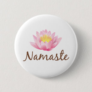 Yoga för Namaste lotusblommablomma Knapp