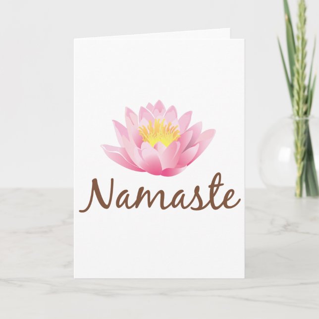 Yoga för Namaste lotusblommablomma Kort (Framsida)