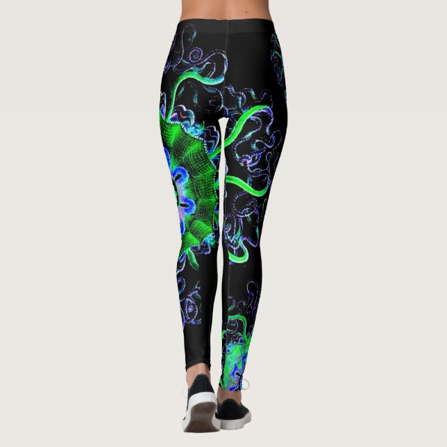 Yoga för neonmanetMandala flåsar spring Leggings (Baksida)