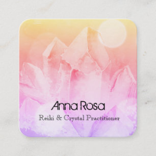 Yoga för *~*New AgerörelsenReiki ledar- Crystal Fyrkantigt Visitkort