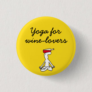 Yoga för Winelovers gultemblem Knapp