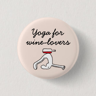 Yoga för Winelovers rosaemblem Knapp