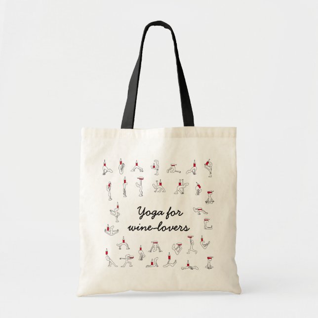 Yoga för Winelovers Totebag Tygkasse (Framsidan)