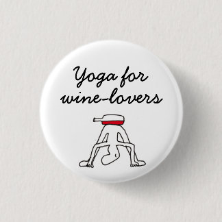 Yoga för Winelovers vitemblem Knapp