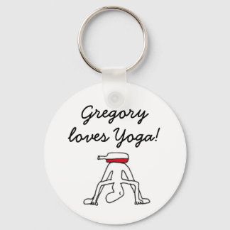 Yoga for Winelovers White Badge Nyckelring