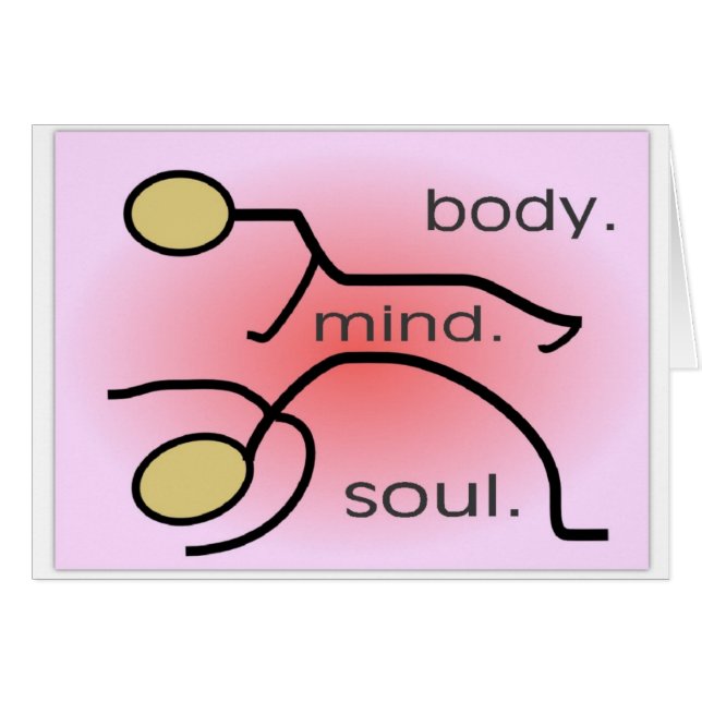 Yoga--"Förkroppsliga. Vara besvärad. Soul" Hälsningskort (Framsidan Horizontal)