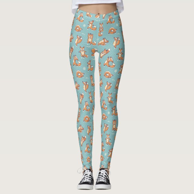 Yoga Foxes Leggings (Framsida)