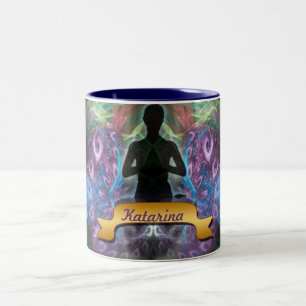 Yoga Fractal Magic Andlig Art Mugg