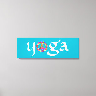 Yoga Fredstecken Blommigt Canvastryck