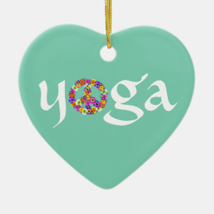 Yoga Fredstecken Blommigt Julgransprydnad Keramik