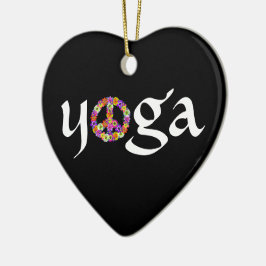 Yoga Fredstecken Blommigt Julgransprydnad Keramik