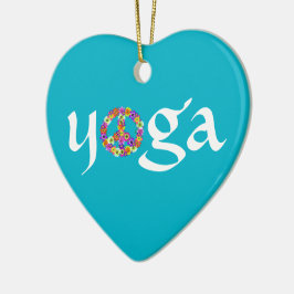 Yoga Fredstecken Blommigt Julgransprydnad Keramik
