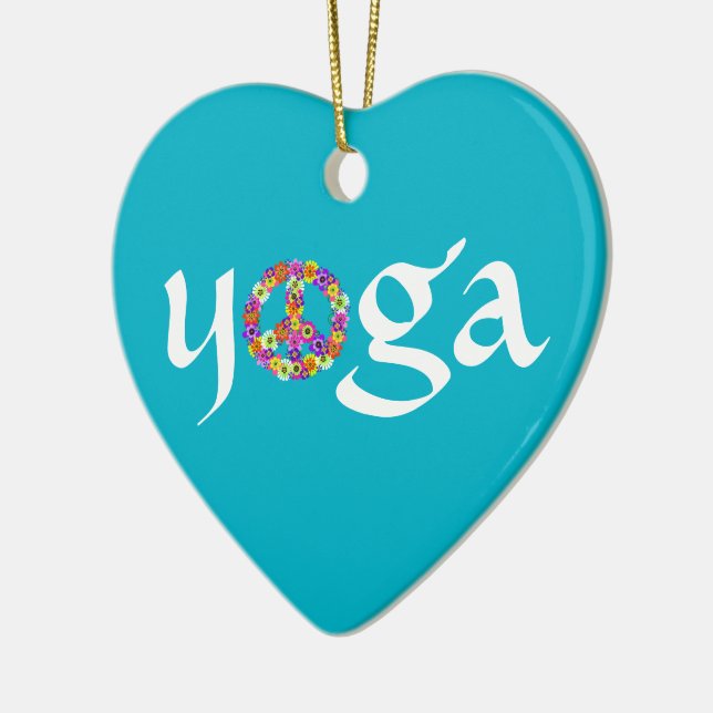 Yoga Fredstecken Blommigt Julgransprydnad Keramik (Vänster)