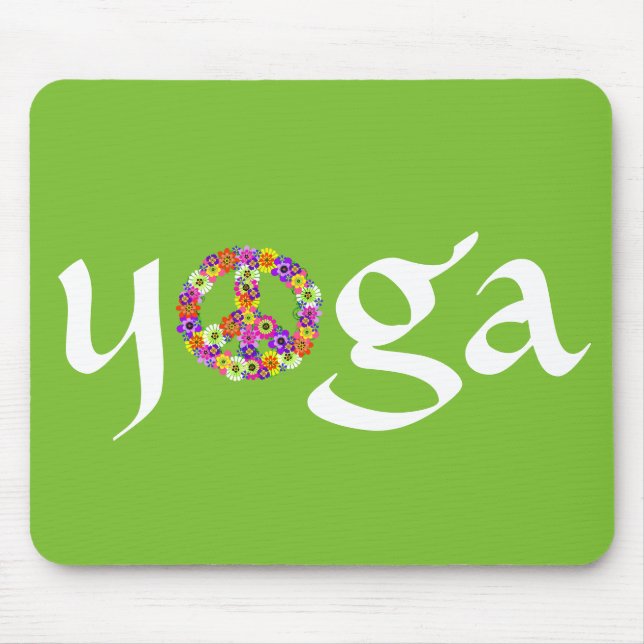 Yoga Fredstecken Blommigt Musmatta (Framsidan)