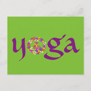 Yoga Fredstecken Blommigt Vykort
