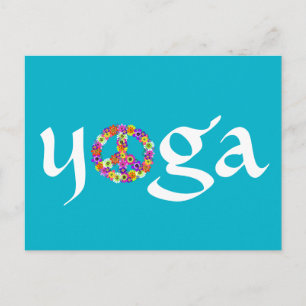 Yoga Fredstecken Blommigt Vykort