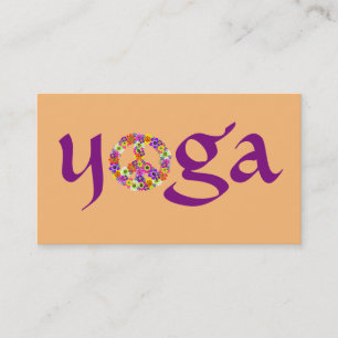 Yoga Fredstecken för Yoga Instructor Lila & Peach Visitkort