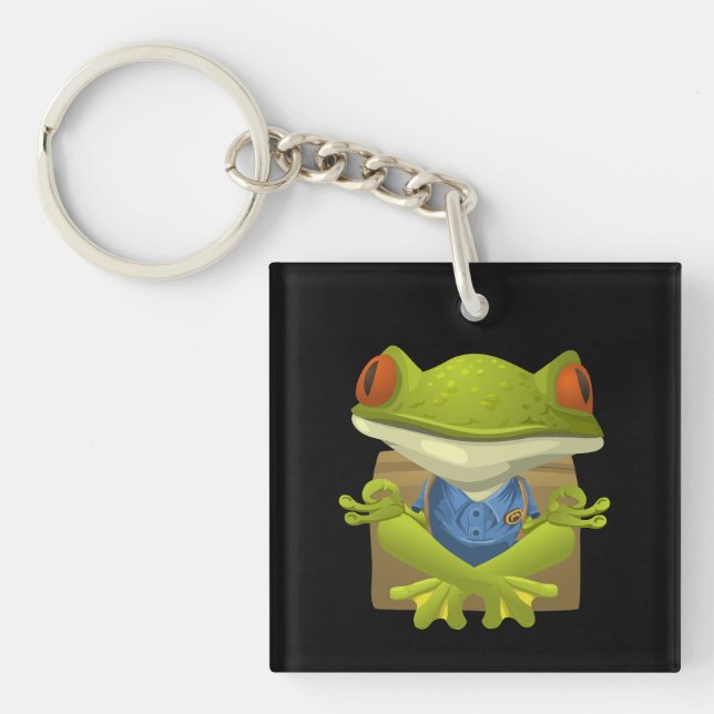 Yoga Frog Acrylic Keychain (Framsidan)