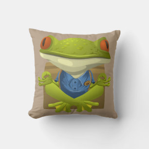 Yoga Frog Pillow Kudde