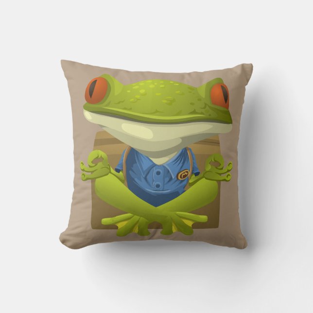 Yoga Frog Pillow Kudde (Framsida)