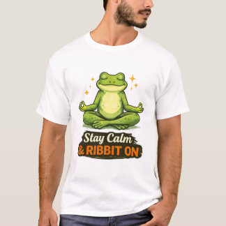 Yoga Frog "Stay Calm & Ribbit On" T Shirt