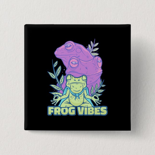 Yoga Frog Vibes Knapp (Framsida)