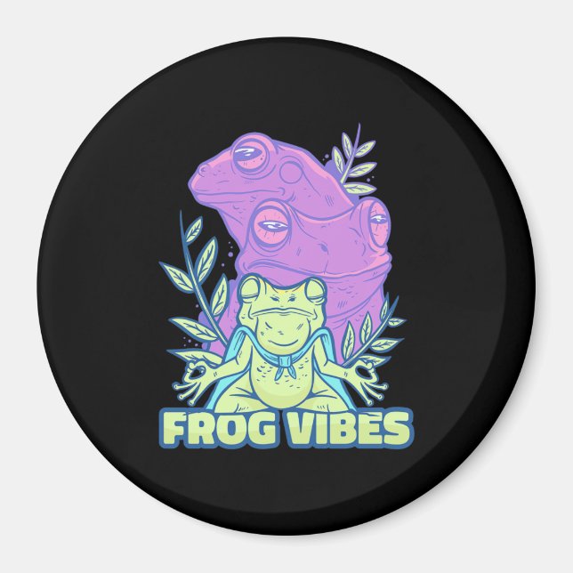 Yoga Frog Vibes Magnet (Framsidan)