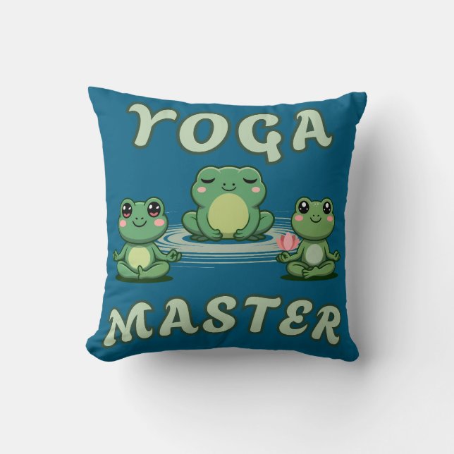 Yoga Frogs Yoga Master Kudde (Framsida)