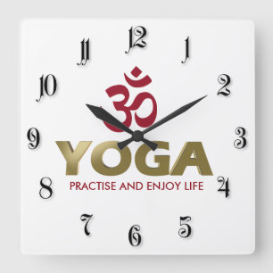 Yoga Fyrkantig Klocka