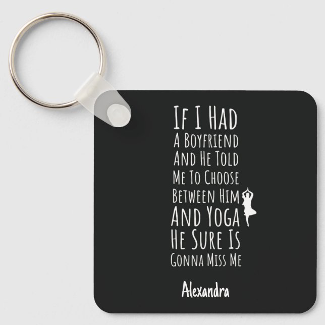 Yoga Gifts For Girls Yogi Funny Personalized Nyckelring (Framsida)