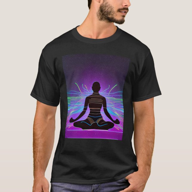 Yoga Girl Female Sol Salutation Meditation Chakra T Shirt (Framsida)