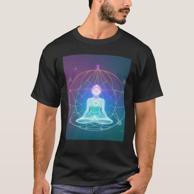 Yoga Girl Female Sol Salutation Meditation Chakra T Shirt (Framsida)