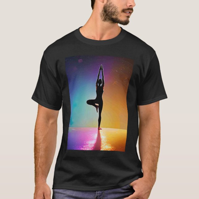 Yoga Girl Female Sol Salutation Meditation Chakra T Shirt (Framsida)