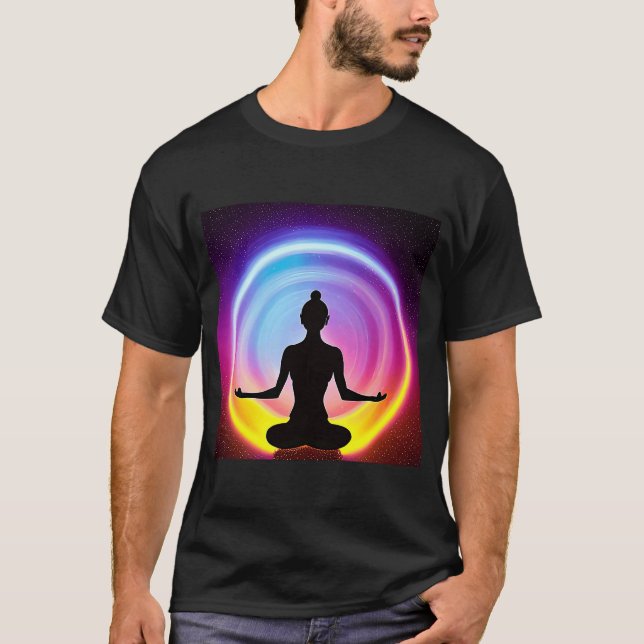 Yoga Girl Female Sol Salutation Meditation Chakra T Shirt (Framsida)