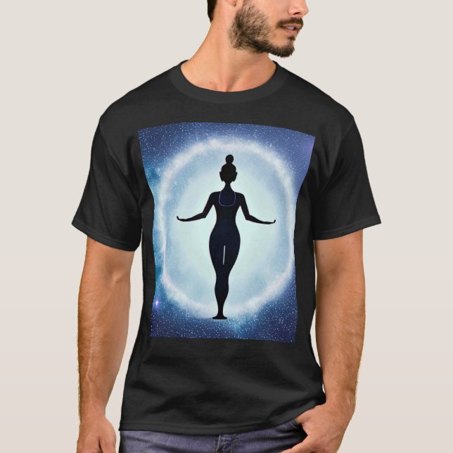 Yoga Girl Female Sol Salutation Meditation Chakra T Shirt (Framsida)