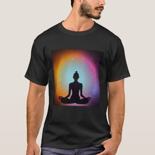 Yoga Girl Female Sol Salutation Meditation Chakra T Shirt (Framsida)
